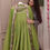 Thumbnail: Mehendi Ceremony Gown With Dupatta Set in Chinon 8 Meter Big Flair Gown