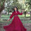 Thumbnail: Party Wear Dark Pink Colour Poncho Gown