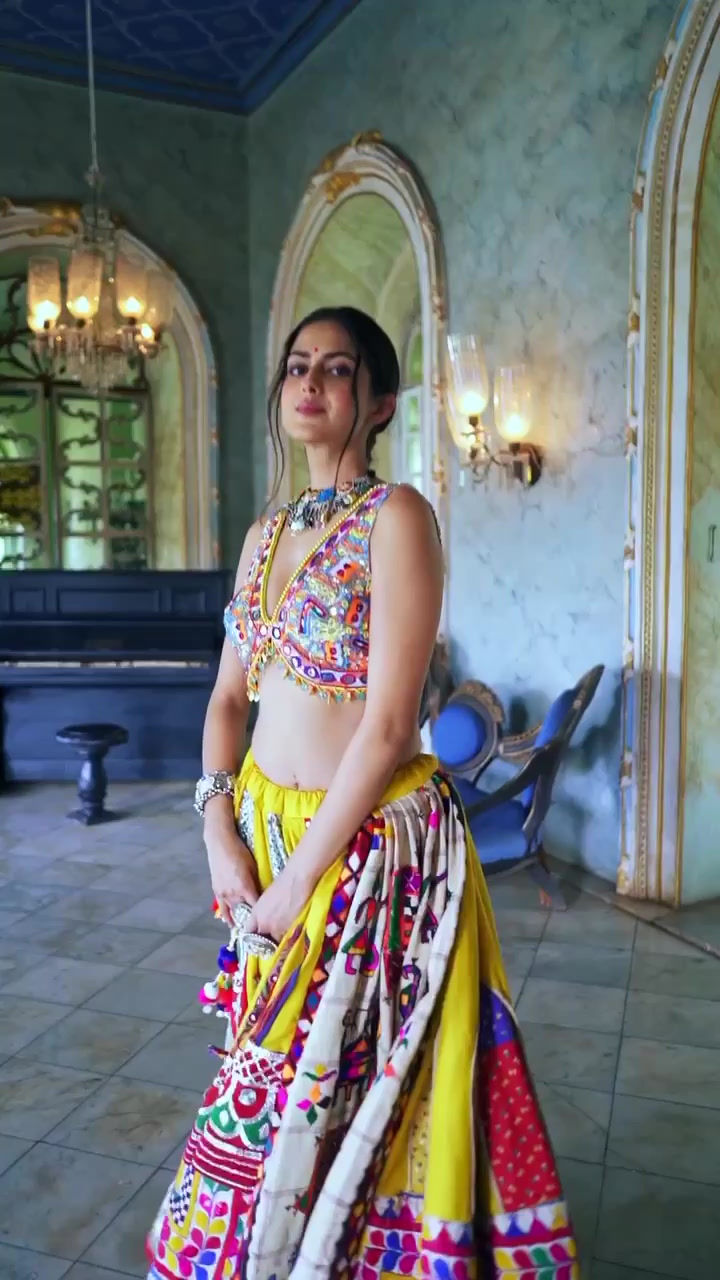 Thumbnail: Designer Digital Printed WIth Real Mirror Work Chaniya Choli For Navratri Wear