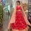 Thumbnail: Wedding Wear Designer Embroidery Work Red Color Lehenga