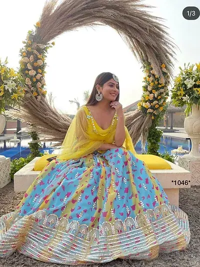 Best Looking Multi Color Digital Printed Lahenga Choli With Dupatta