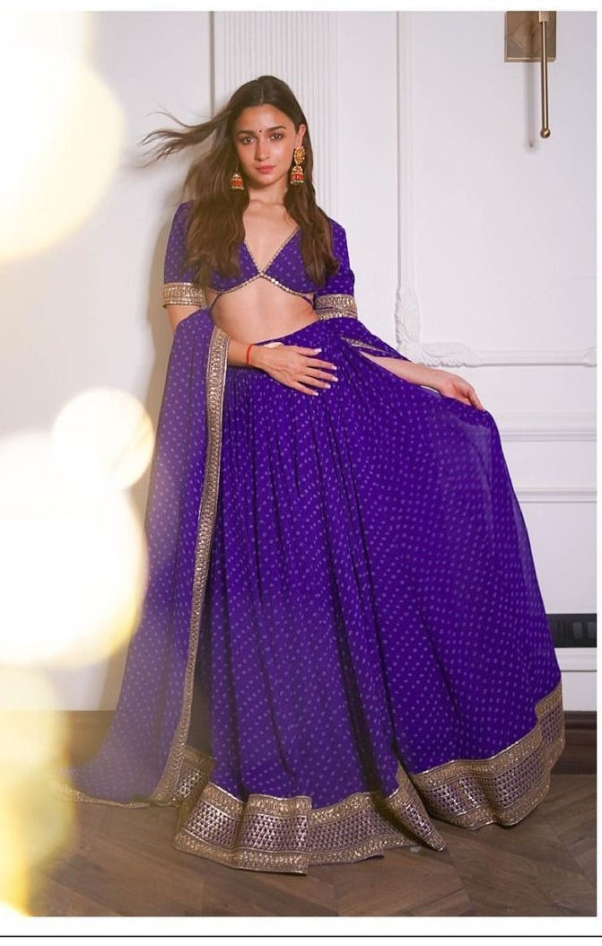Thumbnail: New Women's Royal Blue silk Lehenga
