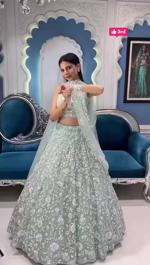 Thumbnail: Beautiful Heavy Embroidery Work Designer Lehenga Choli