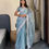 Thumbnail: Sky Blue Barbari Silk Sequence Work Saree