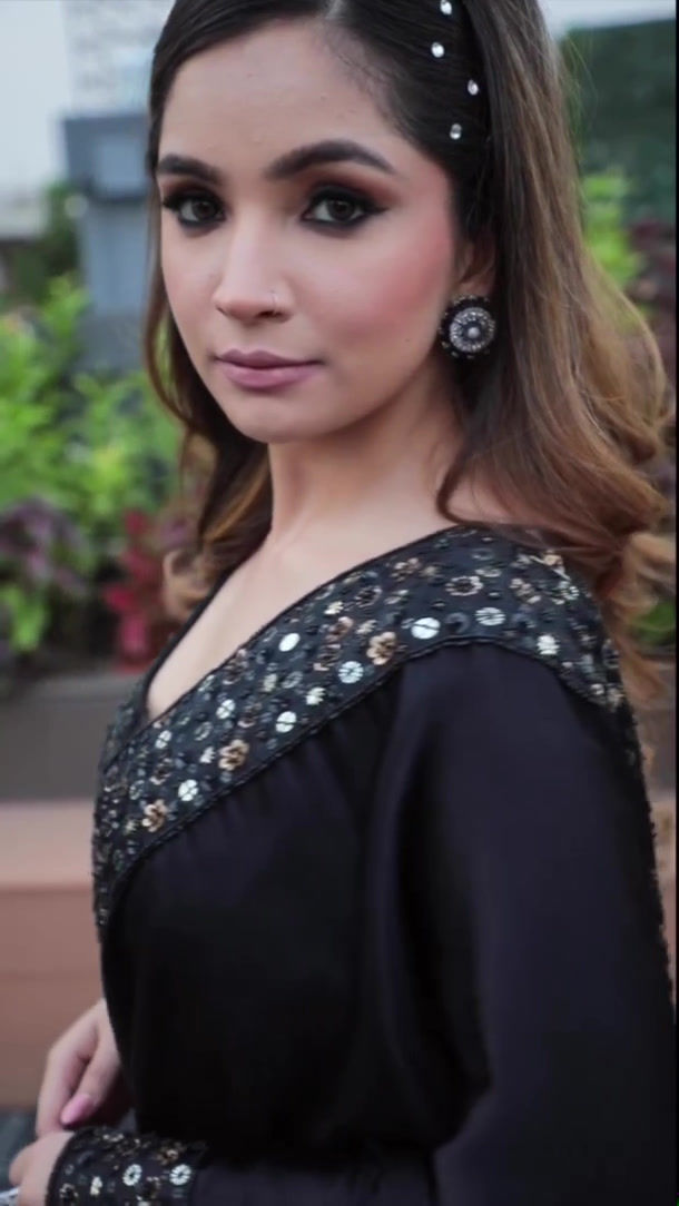 Thumbnail: Party Wear Soft Black Color Rangoli silk Saree