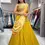 Thumbnail: Sunshine Yellow Color Georgette Base Flared Lehenga Choli
