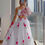 Thumbnail: White And Pink Digital Printed Function Wear Lehenga Choli