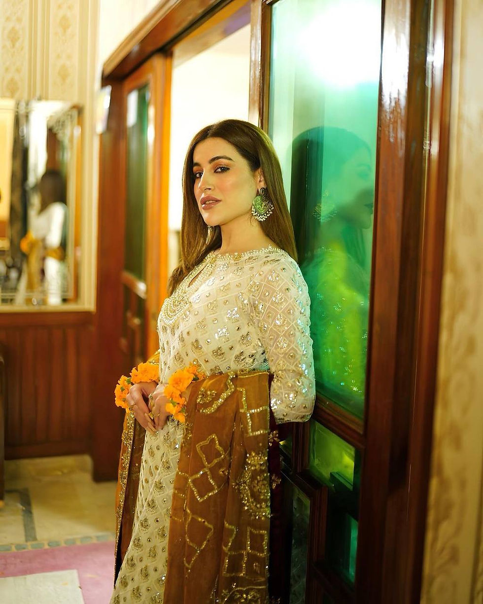 Thumbnail: White Colour Faux Georgette With Heavy Embroidery Sequence Work Kurti With Pant