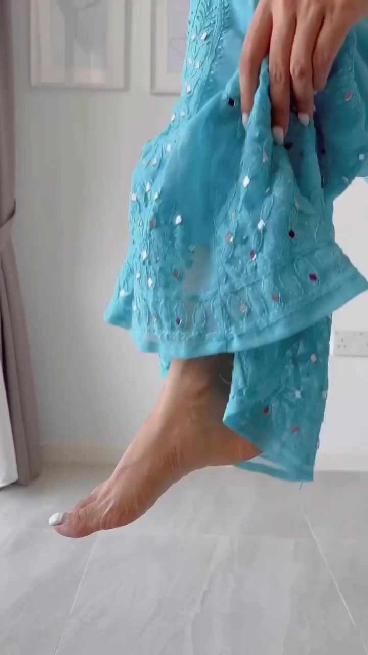 Thumbnail: Heavy Real Mirror Hand Work Kurti With Plazzo