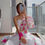 Thumbnail: White And Pink Digital Printed Function Wear Lehenga Choli