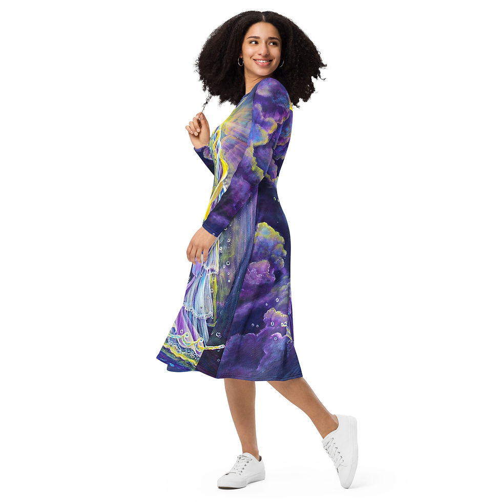 Thumbnail: GET READY: long sleeve midi dress