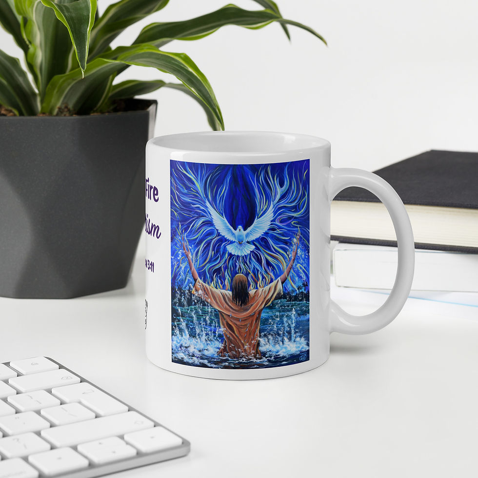 Thumbnail: HOLY FIRE BAPTISM: Glossy mug in 3 sizes