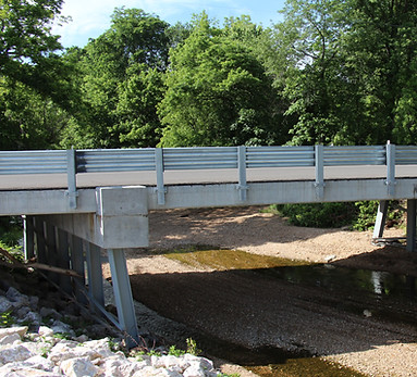 Image shows bridge crossing over Flora Creek on County Road 634 in Cape Girardeau, Missouri.