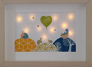 tableau lumineux création en papier avec tortues et coeur Fée par Valérie