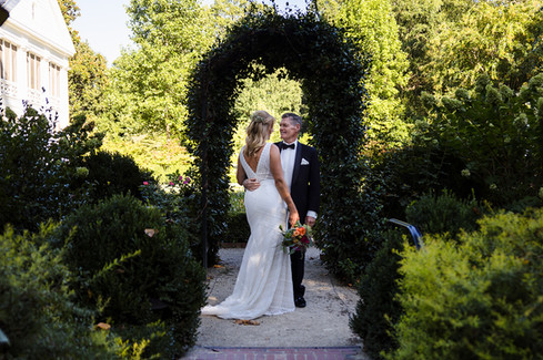 Duke Mansion in Charlotte NC Wedding Photography couple in the garden