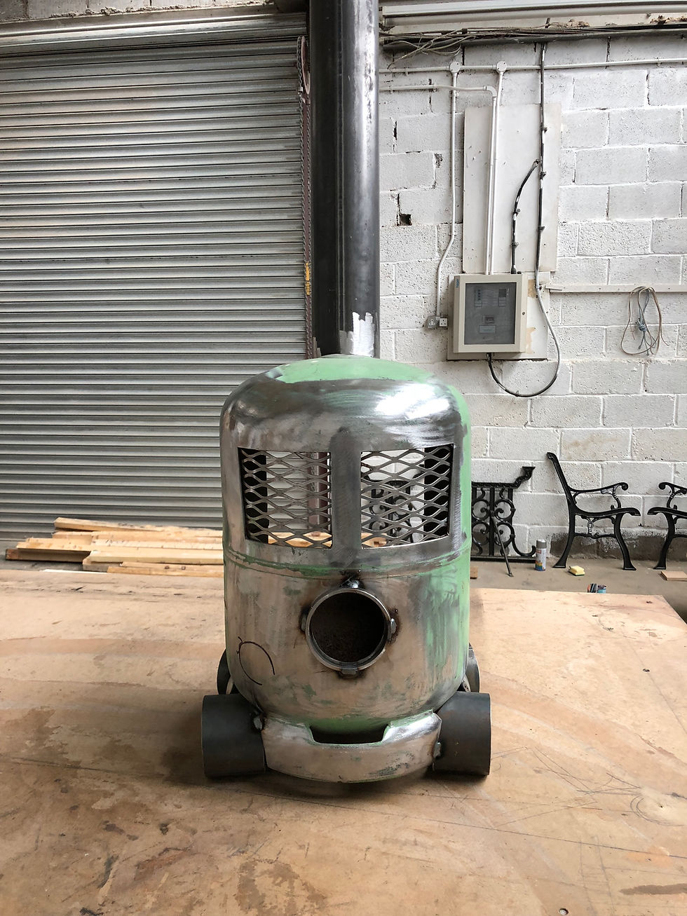 VW Gas Bottle Wood Burner