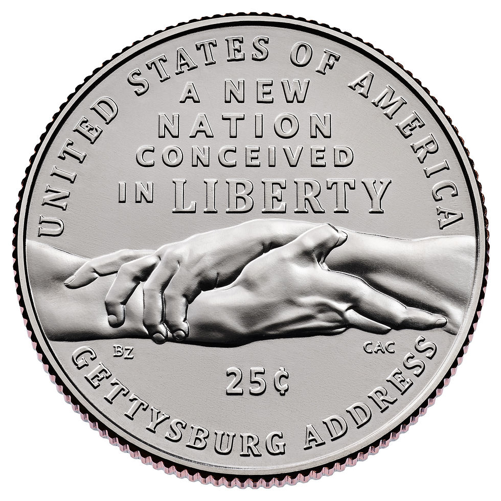 The reverse of the Lincoln Gettysburg Address SemiQ quarter. (U.S. Mint)