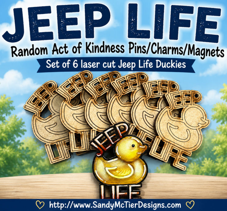 JEEP Life Random Act of Kindness Pins/Charms/Magnets - Set of 6