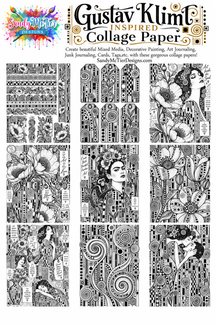 Gustav Klimt INSPIRED Collage Paper