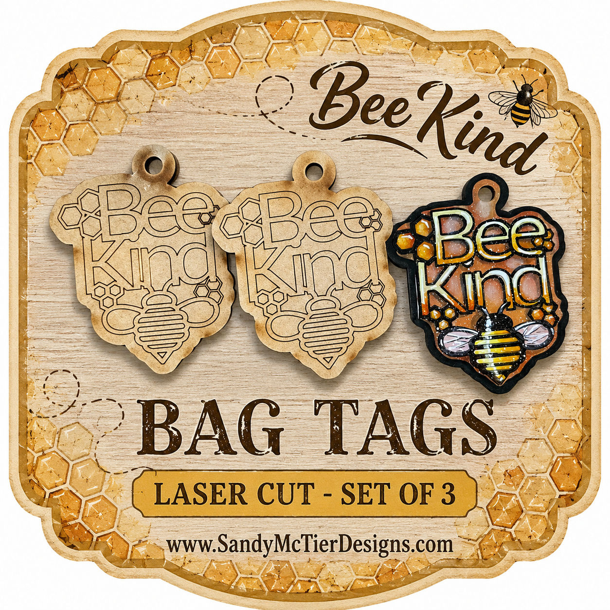 Bee Kind Bag Tags - Set of 3