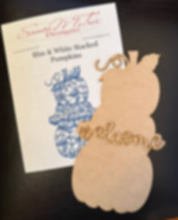 Blue & White Stacked Pumpkins Surface & Printed Packet