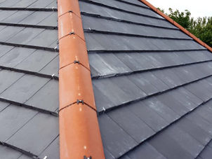 Slate roof with ridge detail