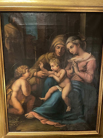 Religious scene with holy figures