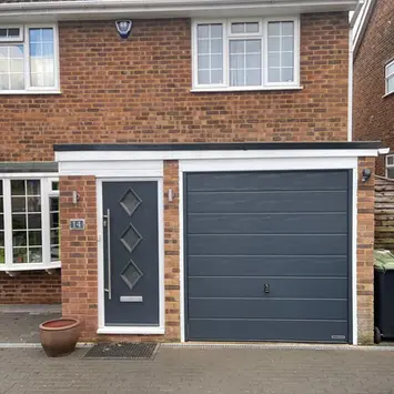 House facade with garage door