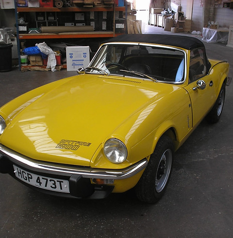 Yellow convertible sports car