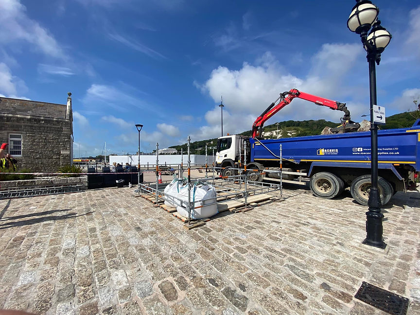 Construction site with truck