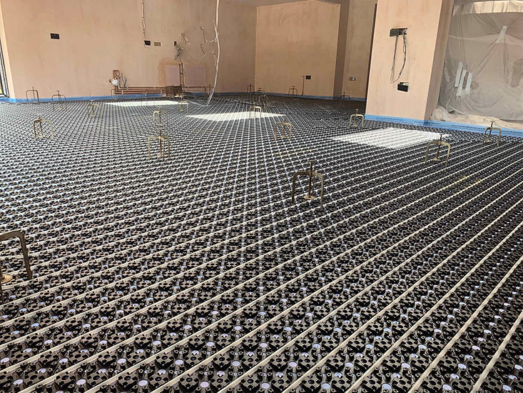 underfloor heating installation in progress