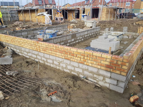 Building foundation in progress