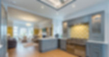 High-end interior decorating of an open plan kitchen living area by Kirkdec Painting & Decorating across Lanarkshire & Glasgow.