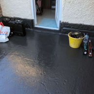 Freshly painted concrete area