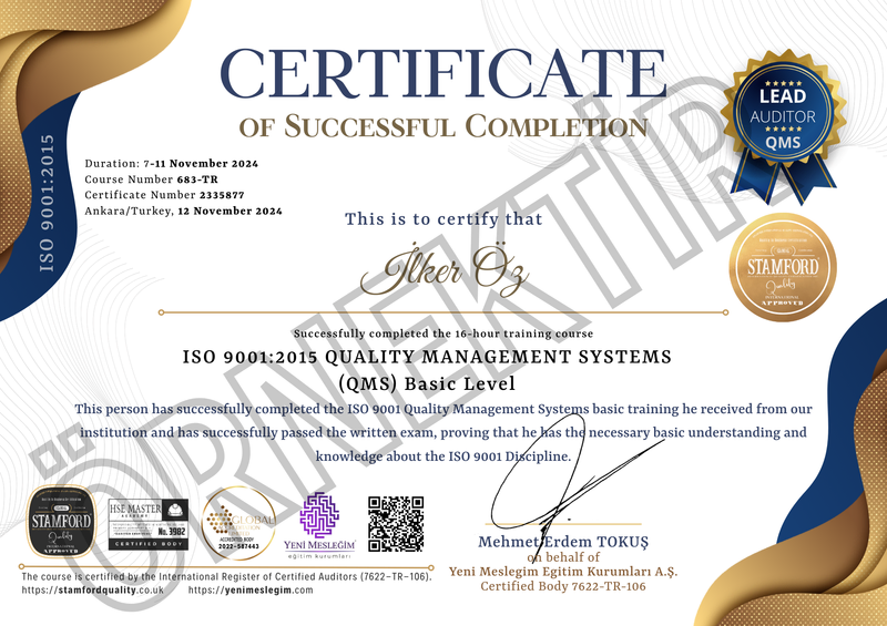 Ücretsiz ISO 9001 Temel Eğitimi 