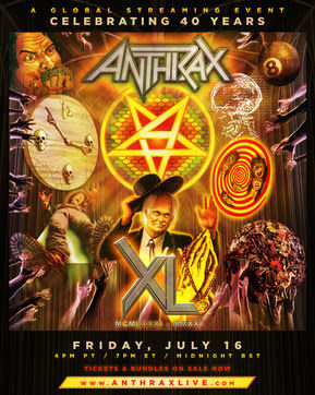 COUNTING DOWN TO ANTHRAX'S 40TH ANNIVERSARY...TICKETS FOR THE BAND'S LIVESTREAM EVENT ON SALE NOW
