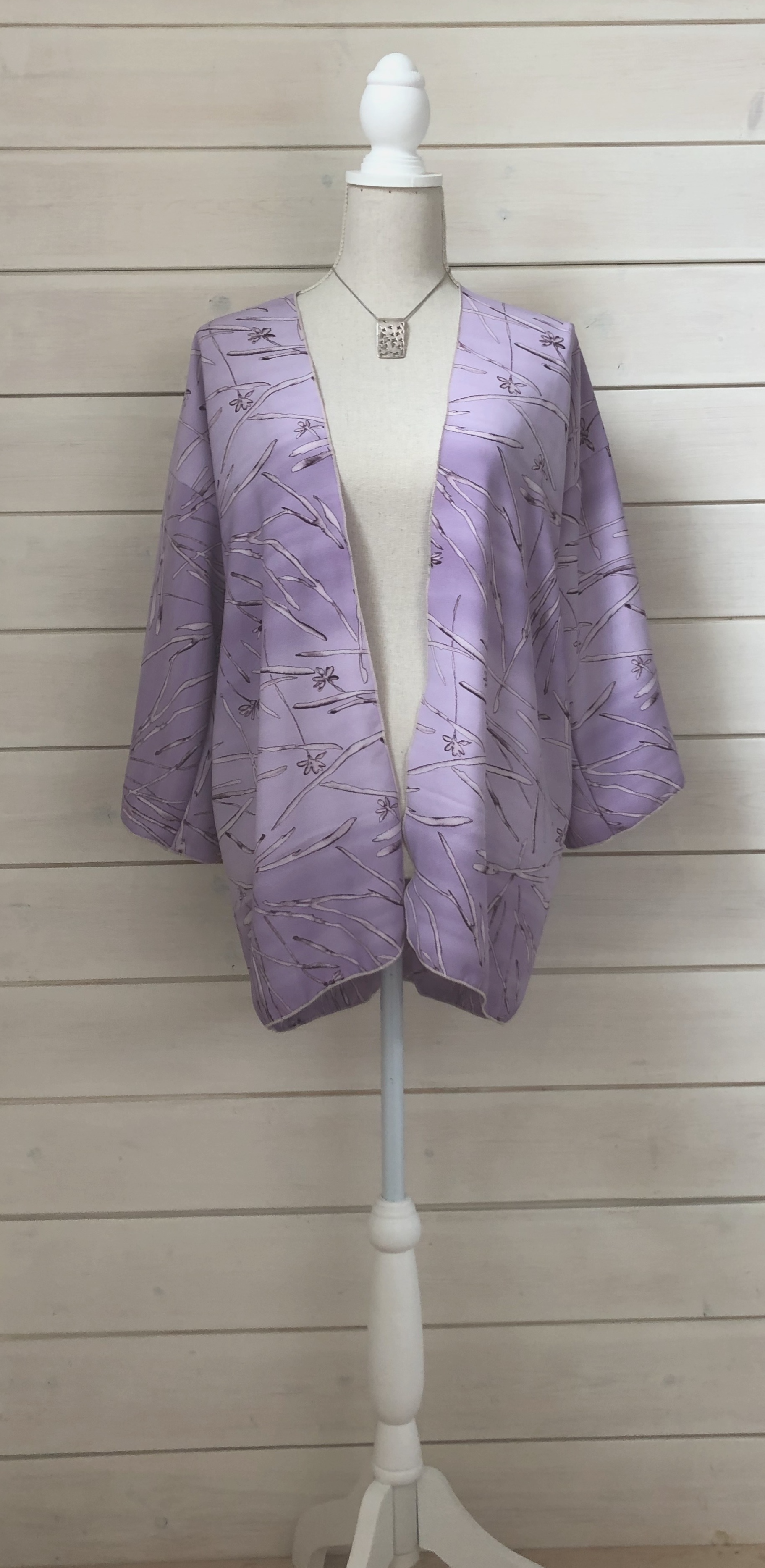 Flowerfesta Purple 1/2 Length Kimono
