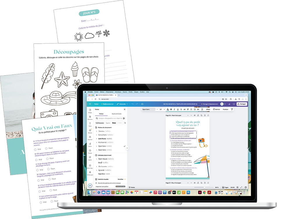 Template personnalisable par les enfants