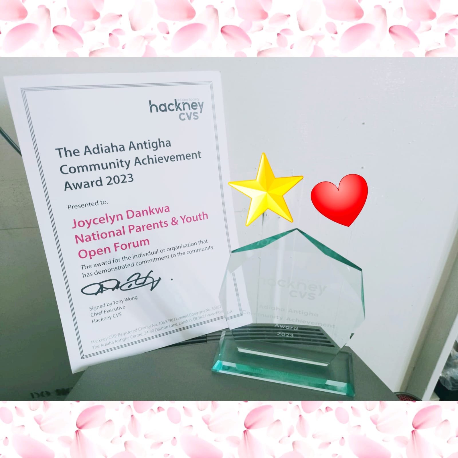 The Adiaha Antigha Community Achievement Award 2023