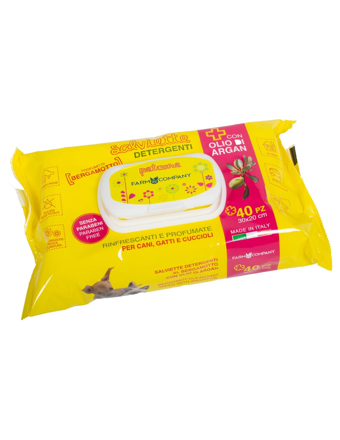 Vochtige doekjes met Argan- en Bergamotolie