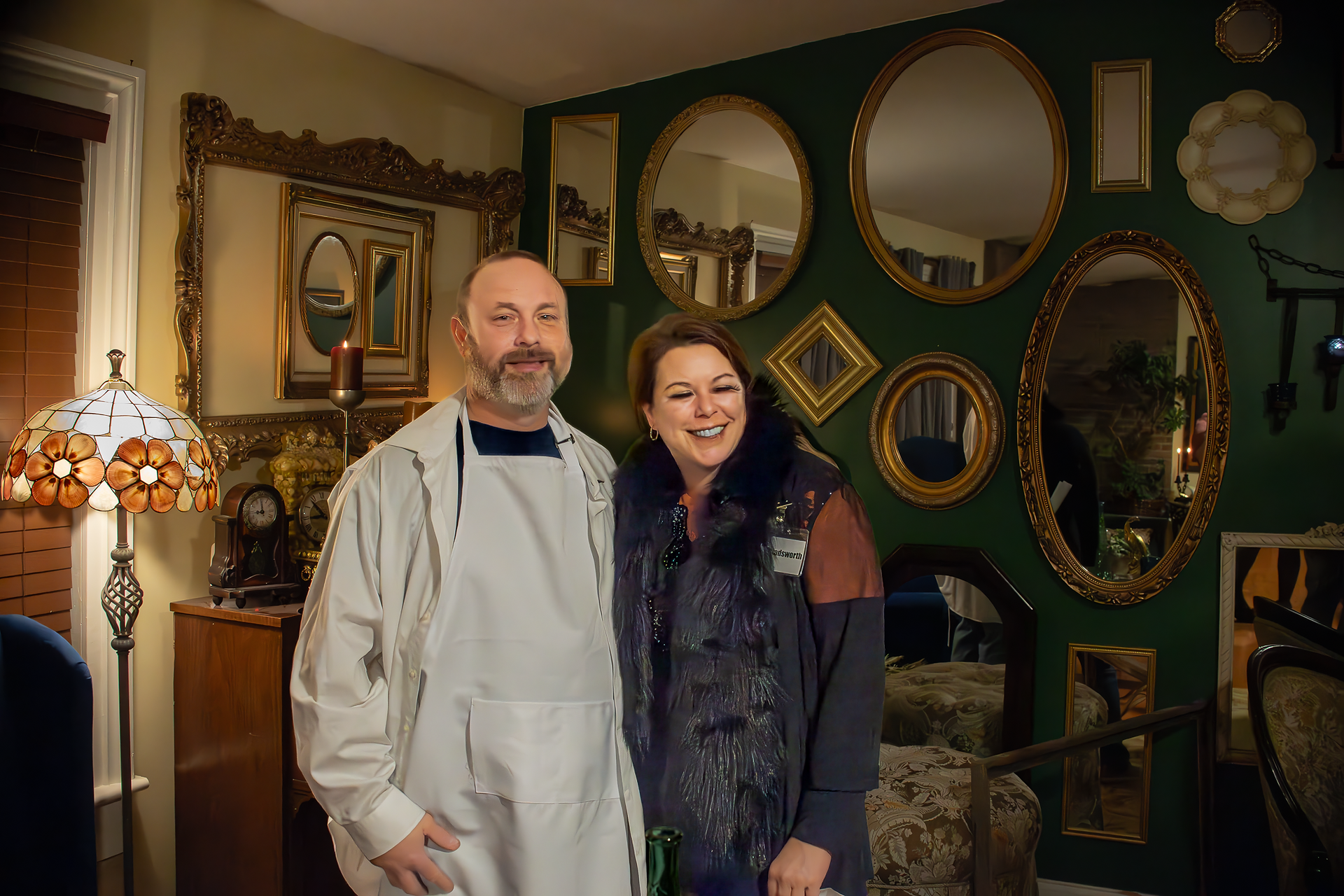 photo of a couple who attended a murder mystery dinner in Sweetwater, Tennessee at Whistlestop Manor