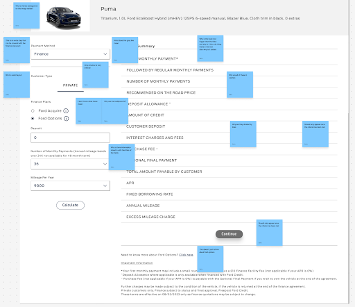 Fig 2. Shows a heuristic tear down I did on the original finance calculator.