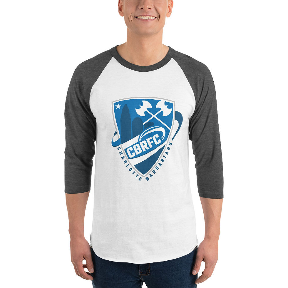 Thumbnail: Charlotte Barbarians Baseball Style 3/4 sleeve raglan shirt