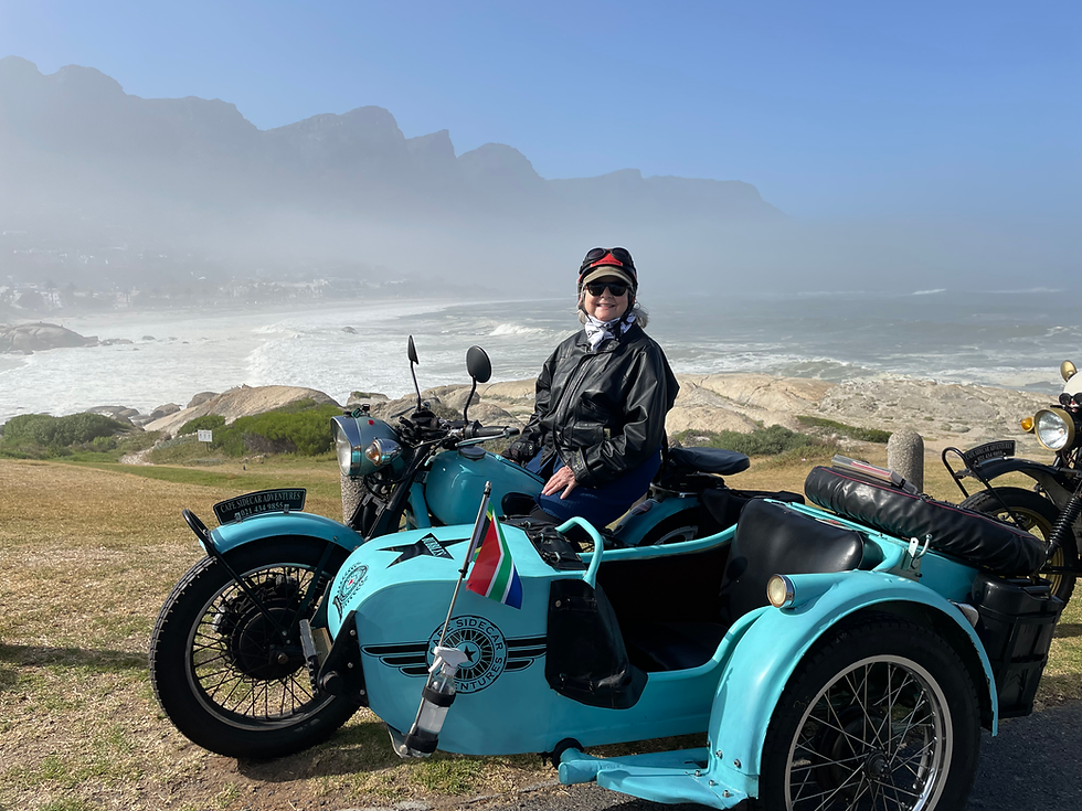 Side car riding in South Africa