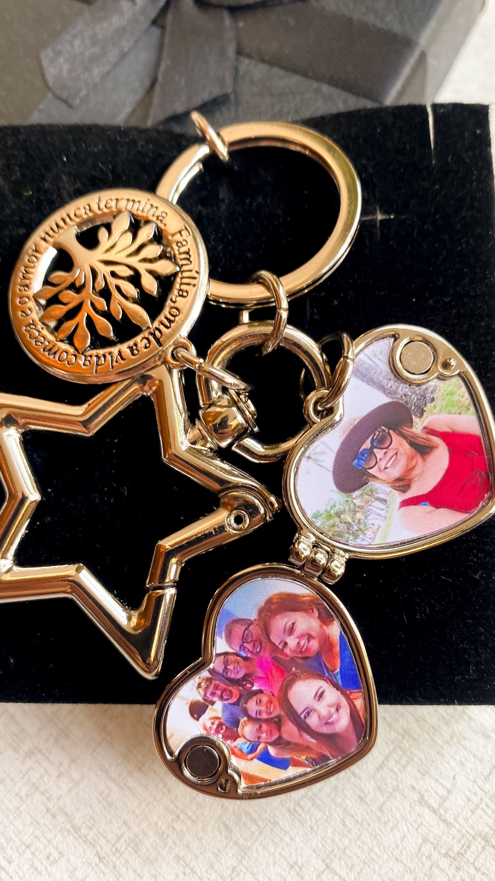 Chaveiro Star com Relicário Coração e Árvore da Vida