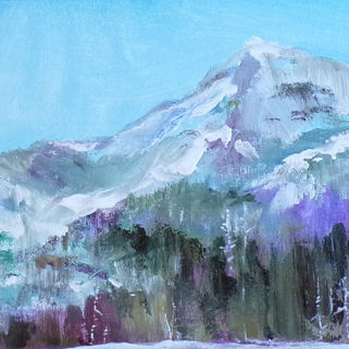 Frosty Mountain is a framed acrylic painting by Victoria Zyluk for sale.