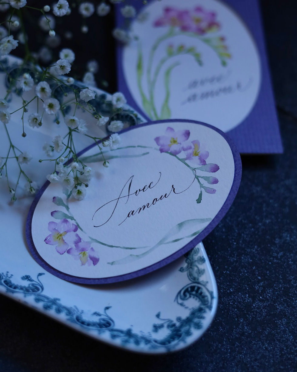 ボタニカルカリグラフィー®︎ワークショップ「フリージア」