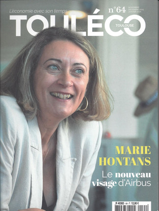 Une photo pleine page de Marie Hontans présidente d'Airbus opération