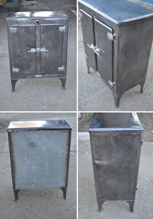 Miniature : アンティーク メタル 冷蔵庫