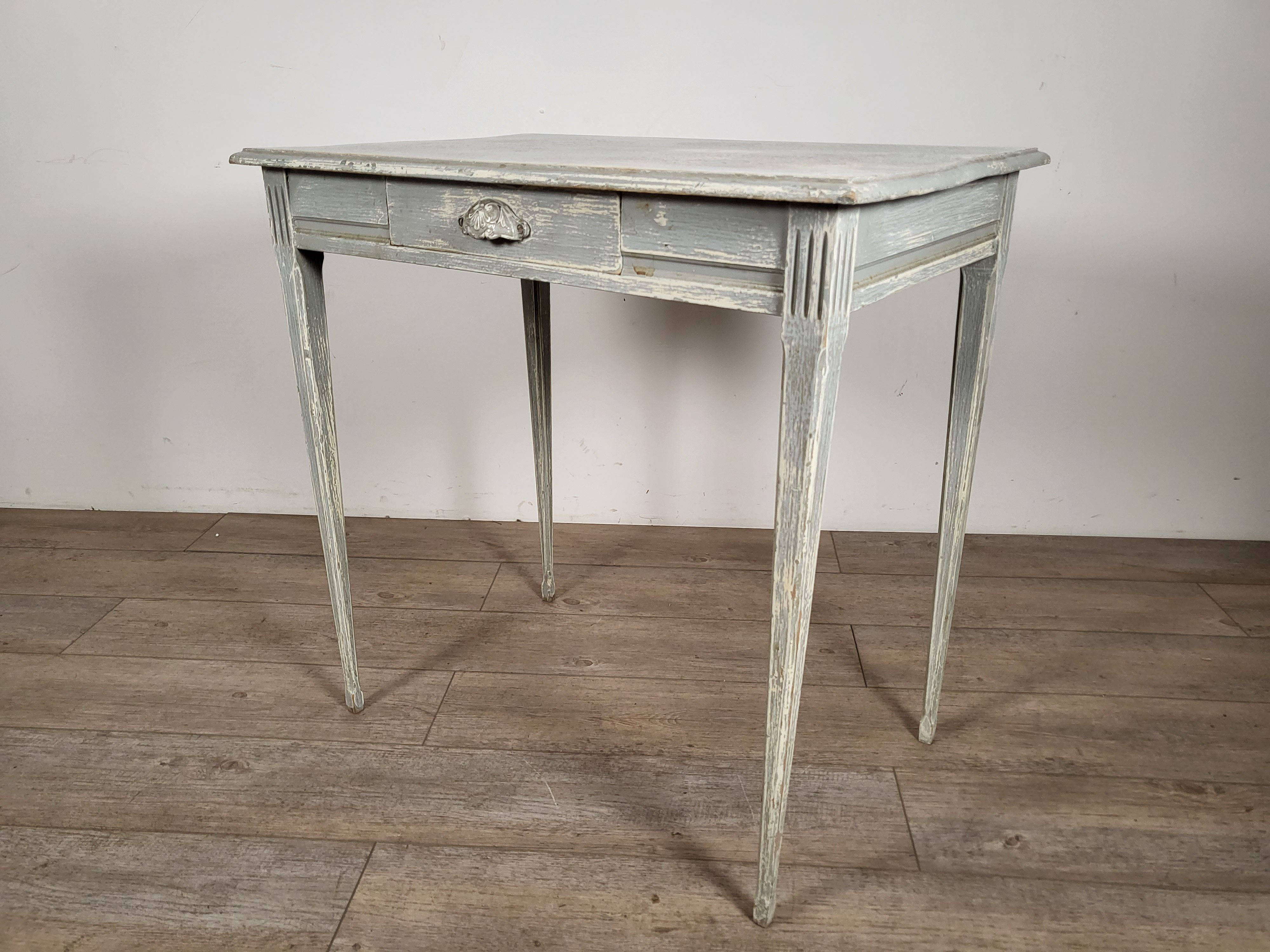 フランス アンティーク ミルクペイントテーブル シャビーシック